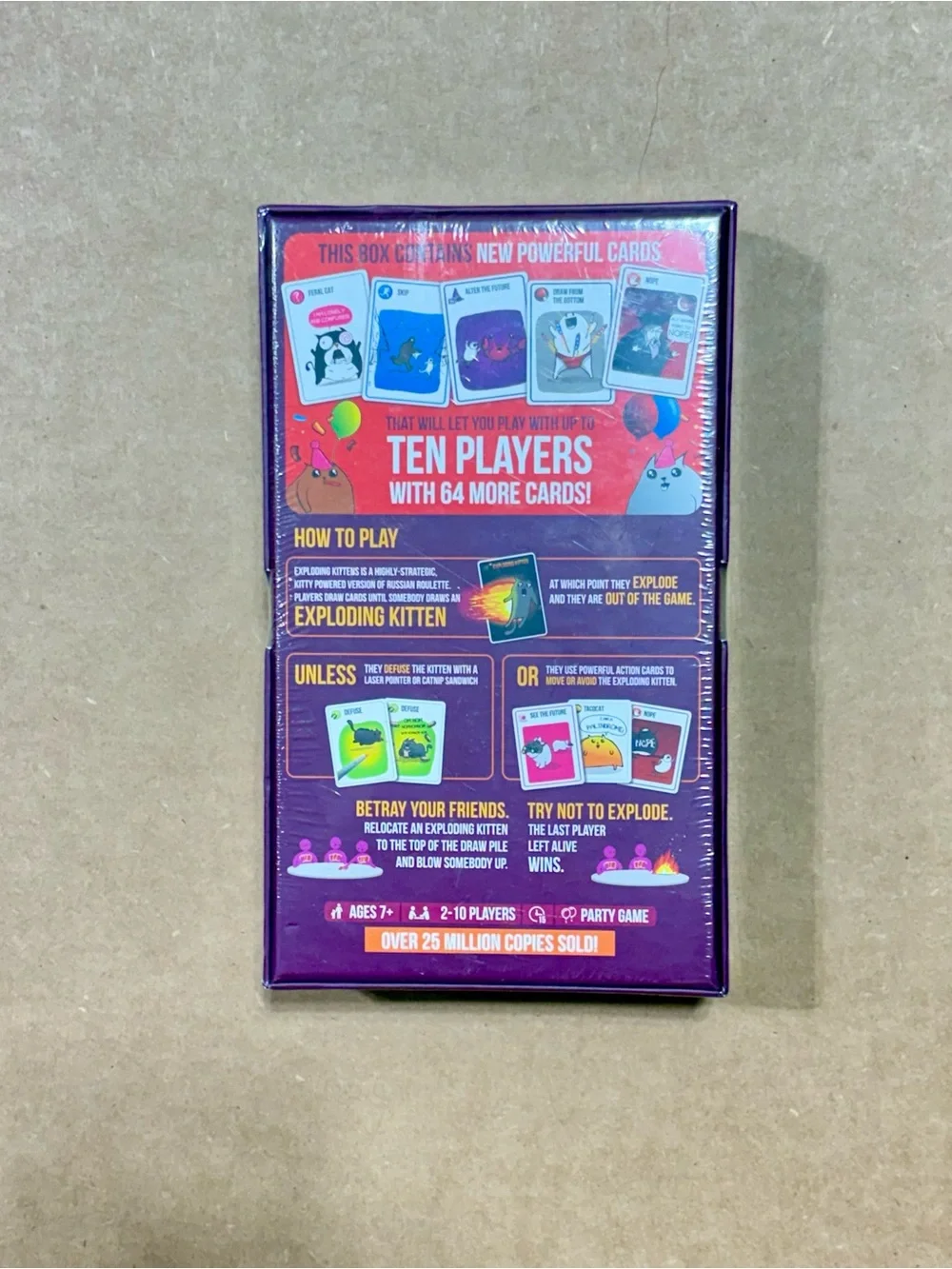Exploding Kittens Party Pack Multiplayer Card Game for 2-10 Players 15 Mins NIB